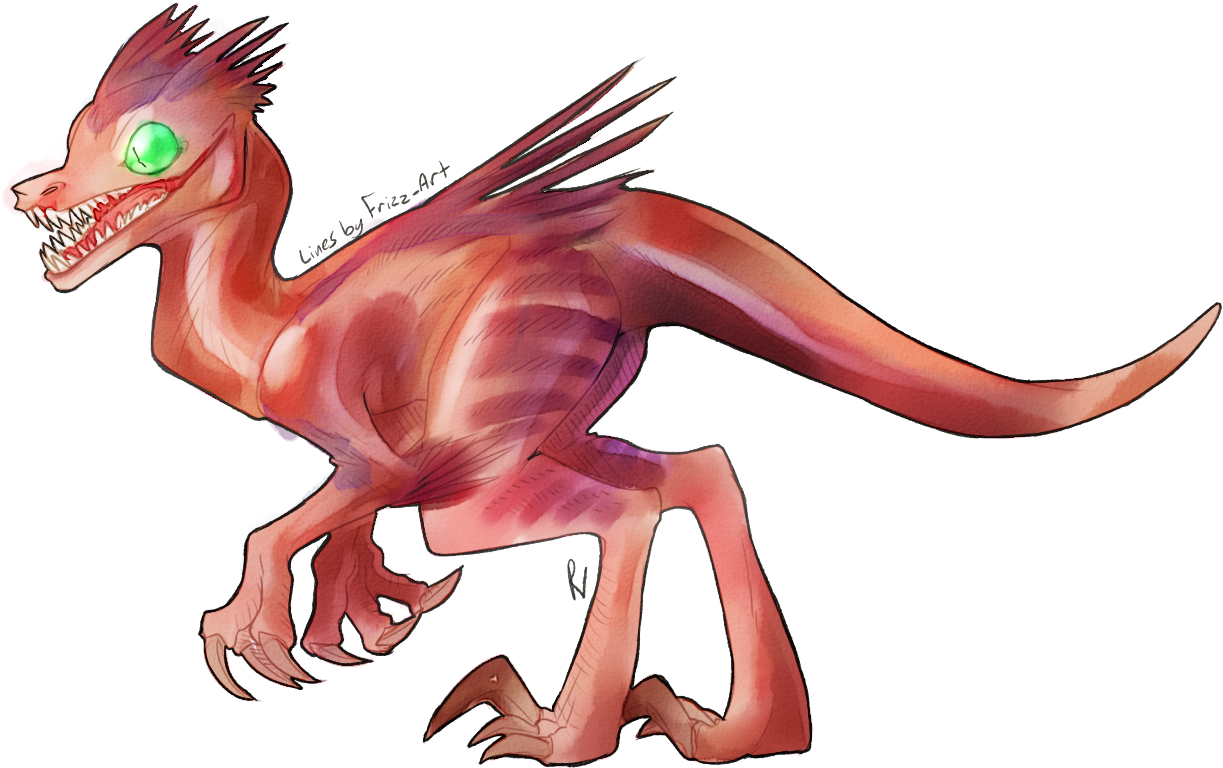 Stuff For Lee Friend Art Fossil Fighters Velociraptor - Cartoon (1280x847), Png Download