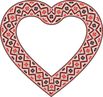 Embroidery Computer Icons Heart Picture Frames Image - Ornate Heart Png (361x340), Png Download