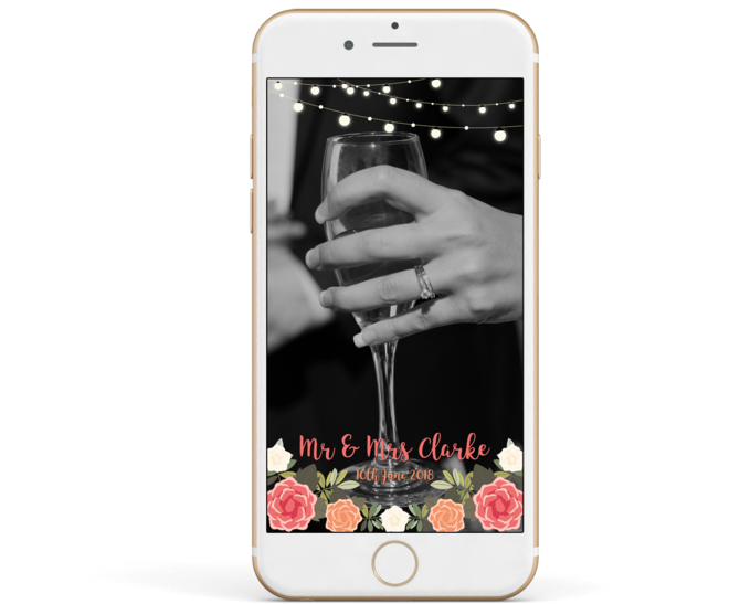 Snapchat Wedding Filter - Elegantes Kundengerechtes Save The Date Magnet (750x554), Png Download
