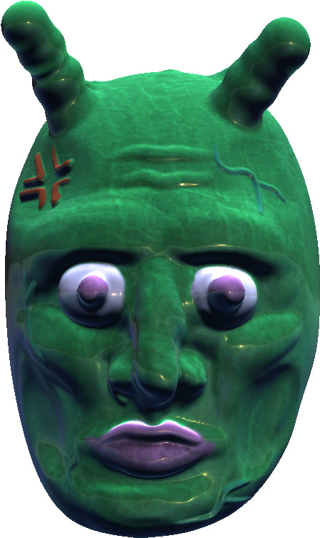 A Shrek Alien I Guess Is My First Creation Using Autodesk - Mask (1623x867), Png Download