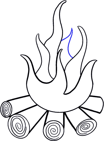 How To Draw A Fire In A Few Easy Steps - Drawing Image Of Fire (678x600), Png Download
