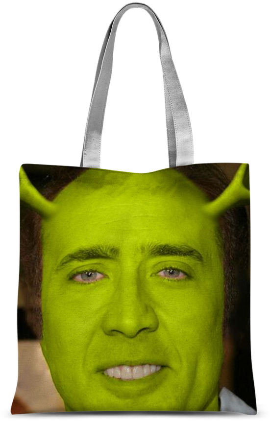Nicolas Cage As Shrek ﻿classic Sublimation Tote Bag - Nicolas Cage (900x900), Png Download
