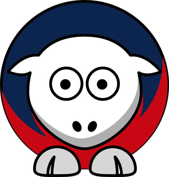 Sheep 4 Toned New England Patriots Team Colors Svg (570x596), Png Download