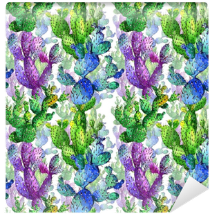 Wildflower Cactus Flower Pattern In A Watercolor Style - Watercolor Painting (400x400), Png Download