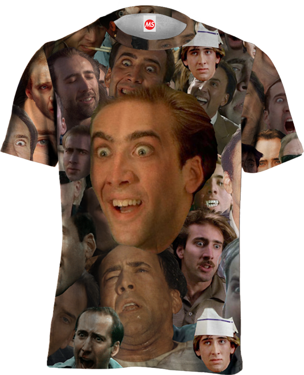 Cage Face Tee - Nicolas Cage Crazy (1046x1290), Png Download
