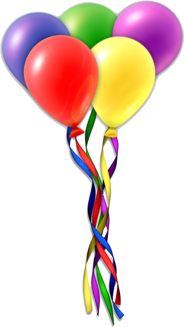 An Object Made Of Brightly-coloured Thin Rubber, That - Happy Birthday Png Background (736x1177), Png Download