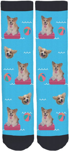 Butters The Fluffy Corgi Crew Socks - Rhea The Naked Birdie Socks (285x600), Png Download