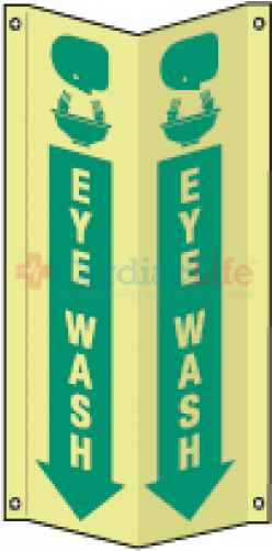 Glow In The Dark Eye Wash Location Sign - Eye Wash Sign, Zing, 4054g, 12"hx9"w (500x500), Png Download