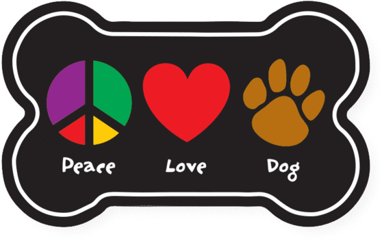 Peace, Love, Dog Bone Magnet - Dog Bone Magnet (580x435), Png Download