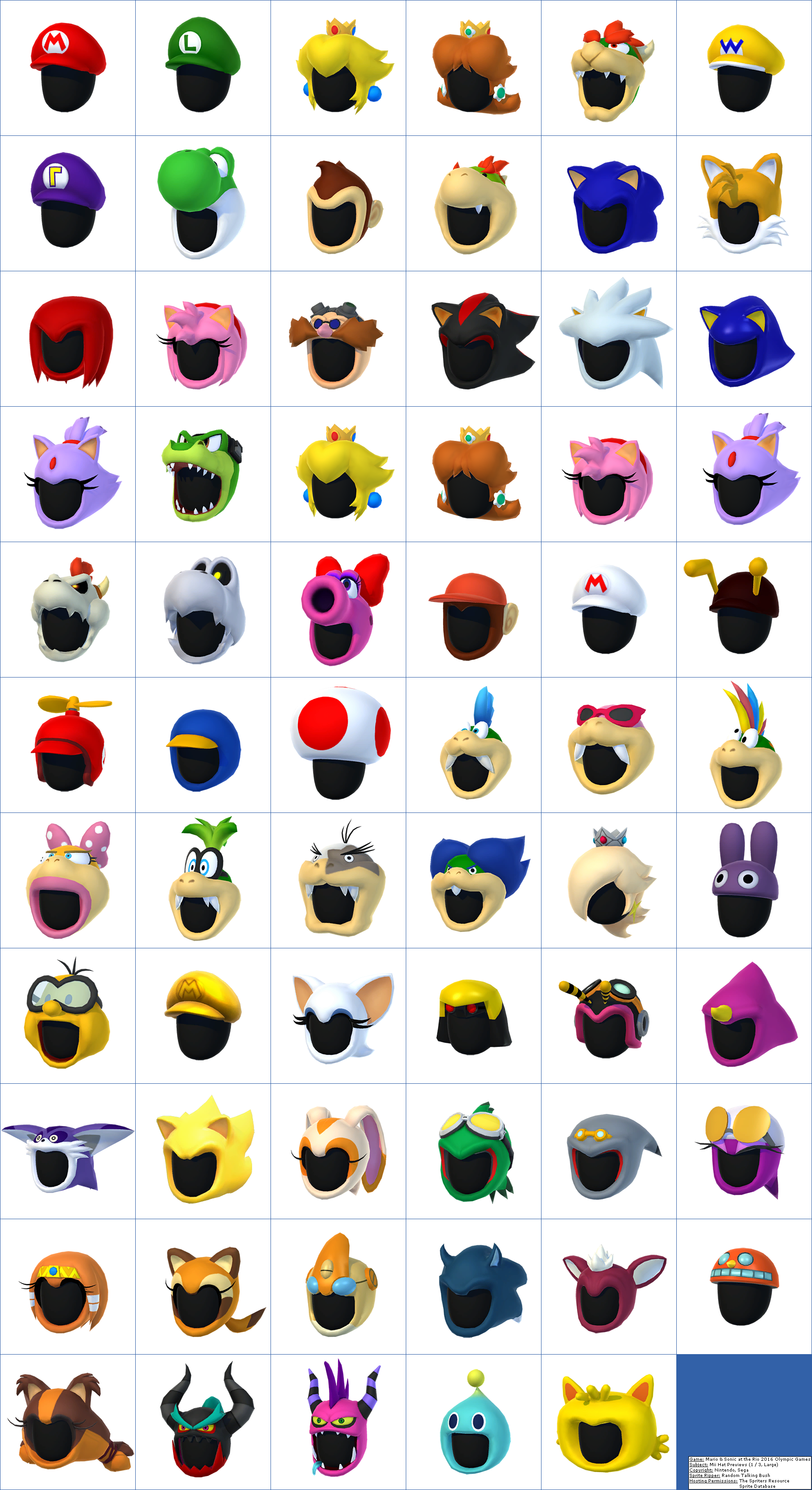 Click For Full Sized Image Mii Hat Previews - Color Combos We Lovel (1807x3312), Png Download