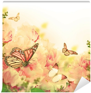 Floral Background Of Roses And Butterfly, Wild Flowers - Bracelet Pattern Friendship Braid 5 Colors (400x400), Png Download