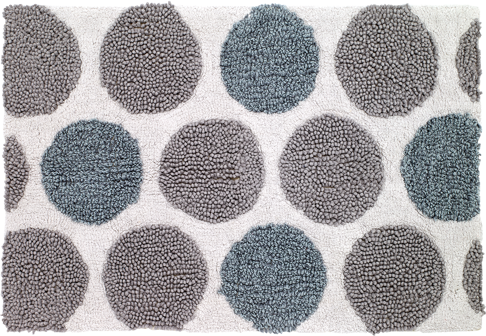 White - Avanti Dotted Circle 20" X 30" Bath Rug - Blue (1800x1800), Png Download