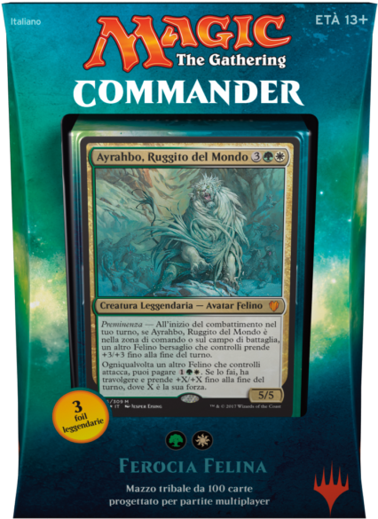 Italian Magic Mtg 2017 Commander C17 Sealed Feline - Magic The Gathering Commander 2018 (481x640), Png Download