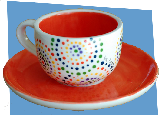 Materials Needed - - Tea Cup Painting Design (554x443), Png Download