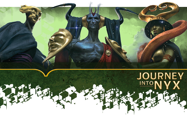 Planeswalker's Guide To Journey Into Nyx - Magic The Gathering - Journey Into Nyx Intro Pack - (620x382), Png Download