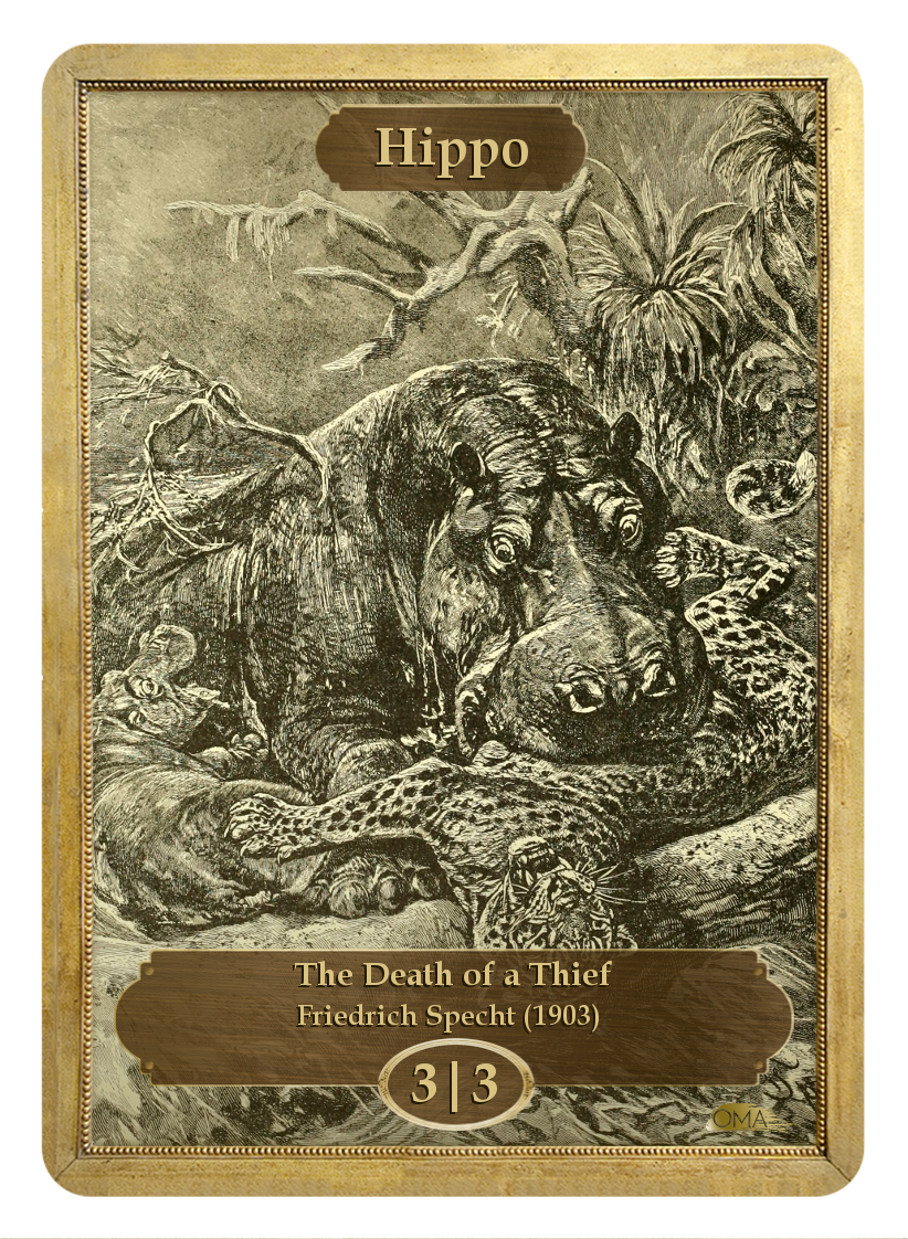 Hippo Token By Friedrich Specht - Magic: The Gathering (822x1122), Png Download