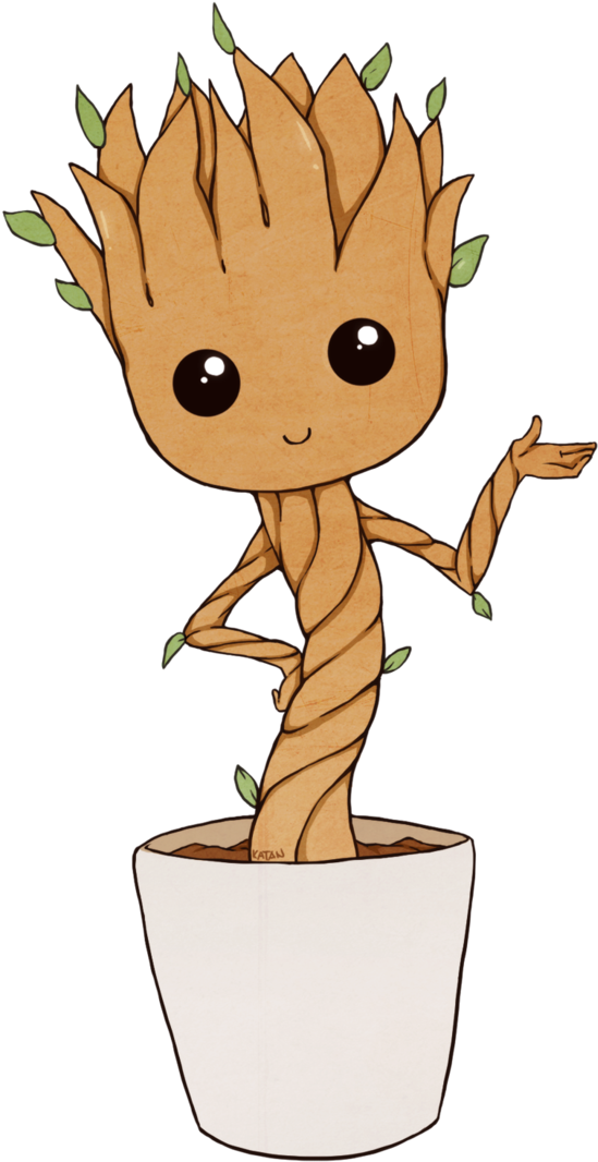 I Am Groot By Katantoon On Deviantart Clipart Download - Baby Groot Cartoon (727x1099), Png Download