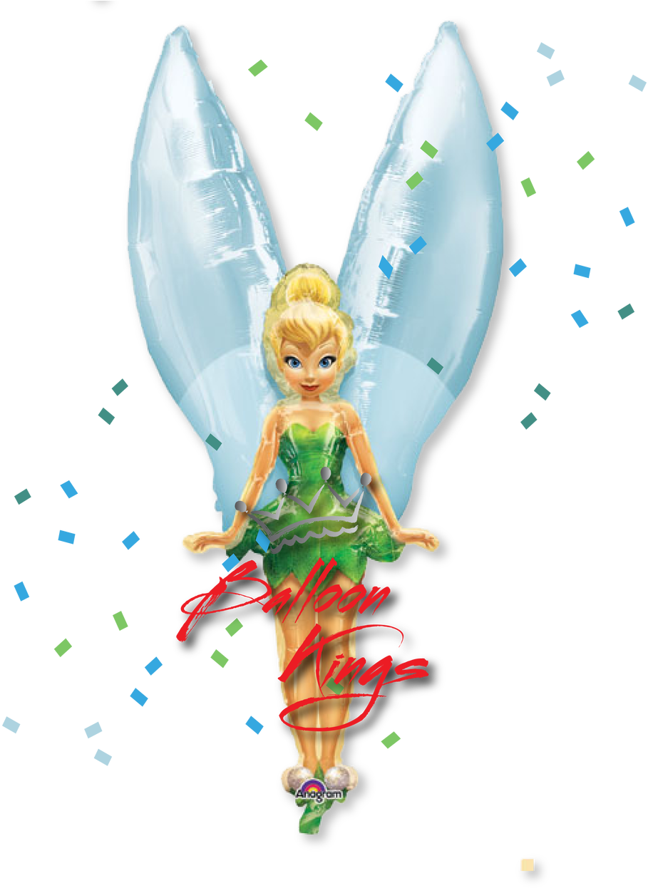 Tinker Bell Airwalker - 45" Tinkerbell See Thru Ultra Shape Balloon - Mylar (1280x1280), Png Download