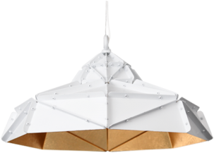 Octagon Wide Gold Faceted Light - Gold (420x298), Png Download