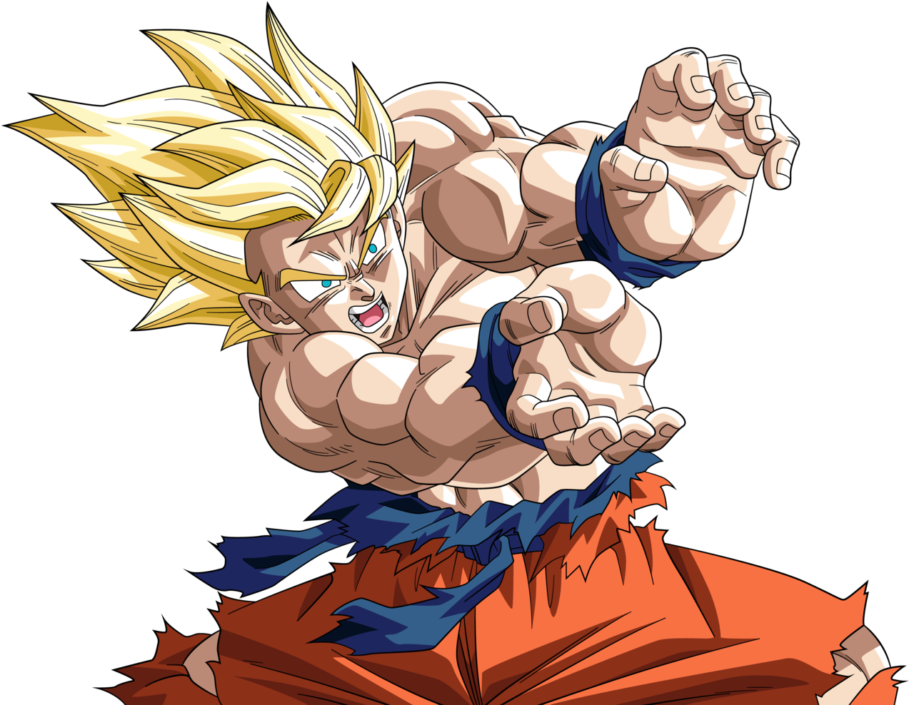 Super Saiyan Goku Alt Palette By Rayzorblade189 - Goku Battle Damaged Super Saiyan (1015x787), Png Download