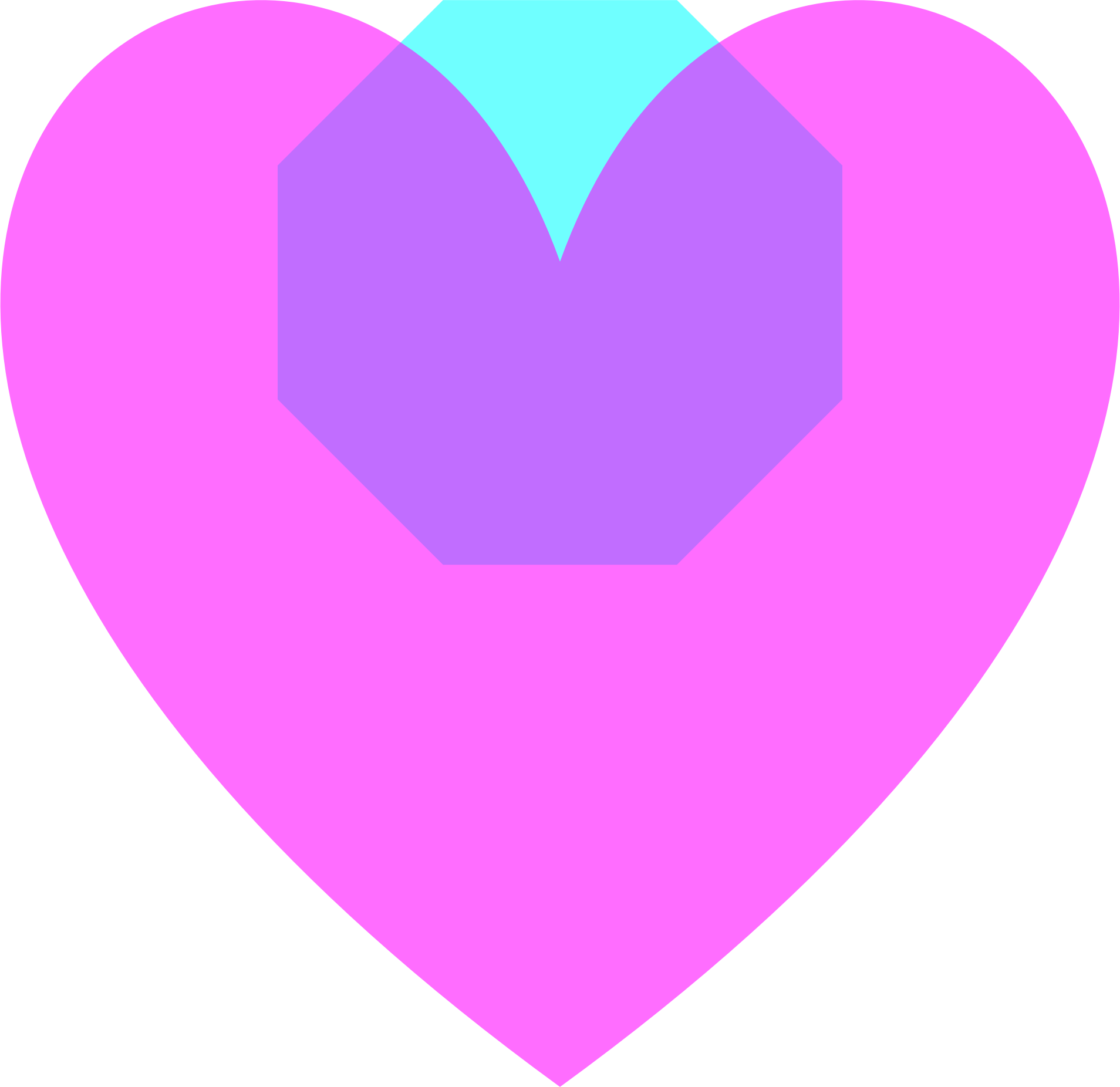This Free Icons Png Design Of Transparent Magenta Loveheart (1908x1852), Png Download