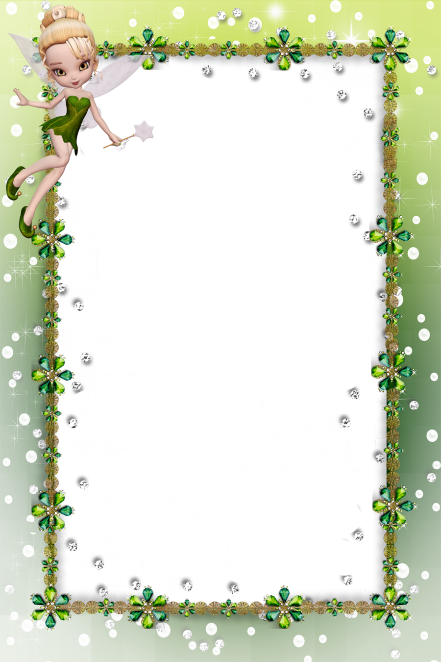 Fairies Border Frames Clipart Tinker Bell Borders And - Paper Borders Fairies (900x1350), Png Download