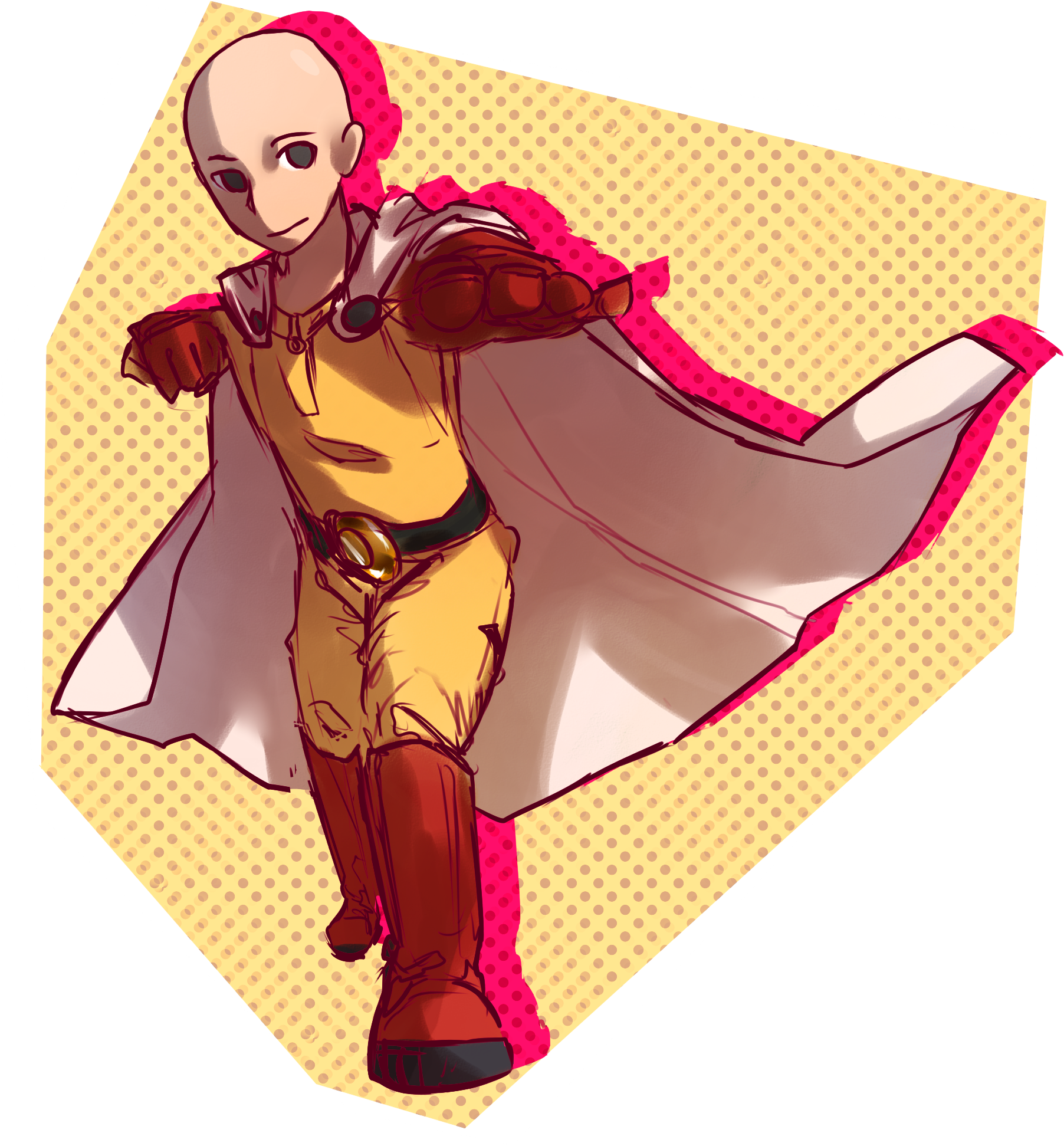 Saitama One Punch Man By - One Punch Man (1832x2011), Png Download