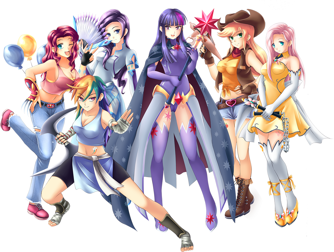 Rwby Version Of Mlp - Main 6 Human Mlp (1601x1200), Png Download