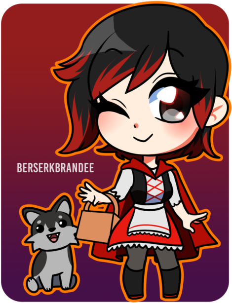 Team Rwby In The Costumes Of The Characters They Were - Little Red Riding Hood (500x648), Png Download
