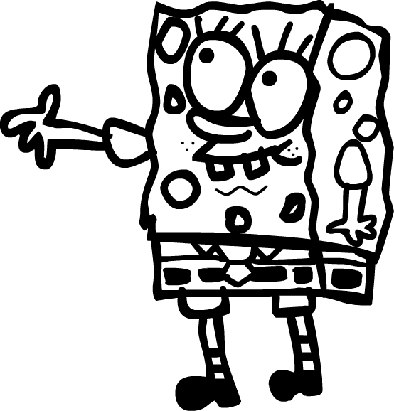Spongebob Doodle By Themarioking - Drawing (554x578), Png Download