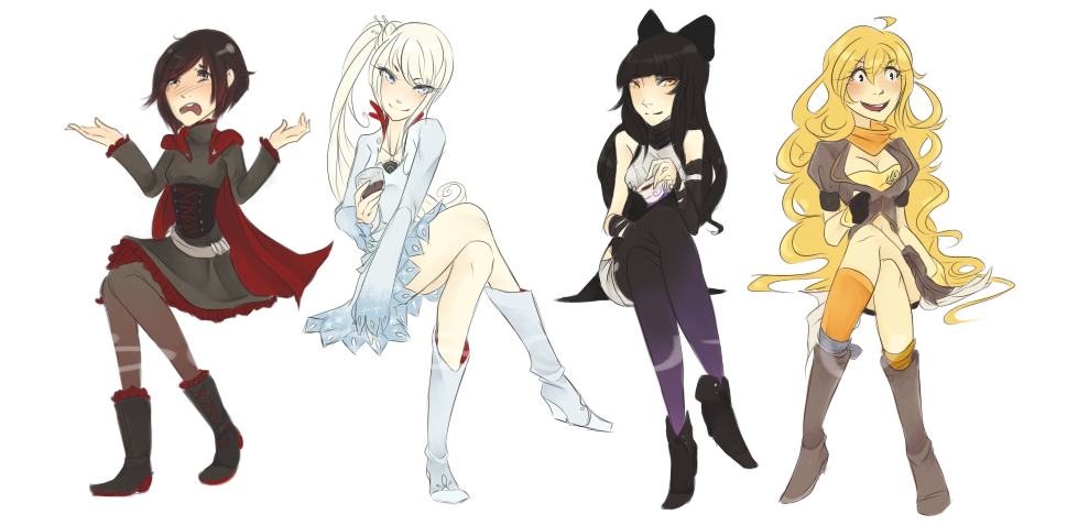 Anime Mangaka Fictional Character - Team Rwby Png (1000x500), Png Download