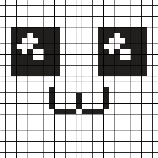 Kawaii Eyes And Mouth Perler Bead Pattern / Bead Sprite - Jak Zrobić Okrąg W Minecraft (610x610), Png Download
