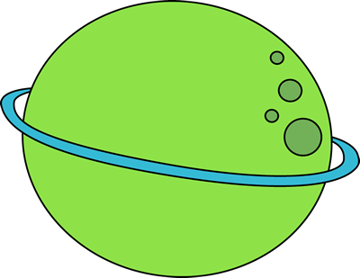 Planets Clipart Cute - Green Planet Clipart (400x309), Png Download