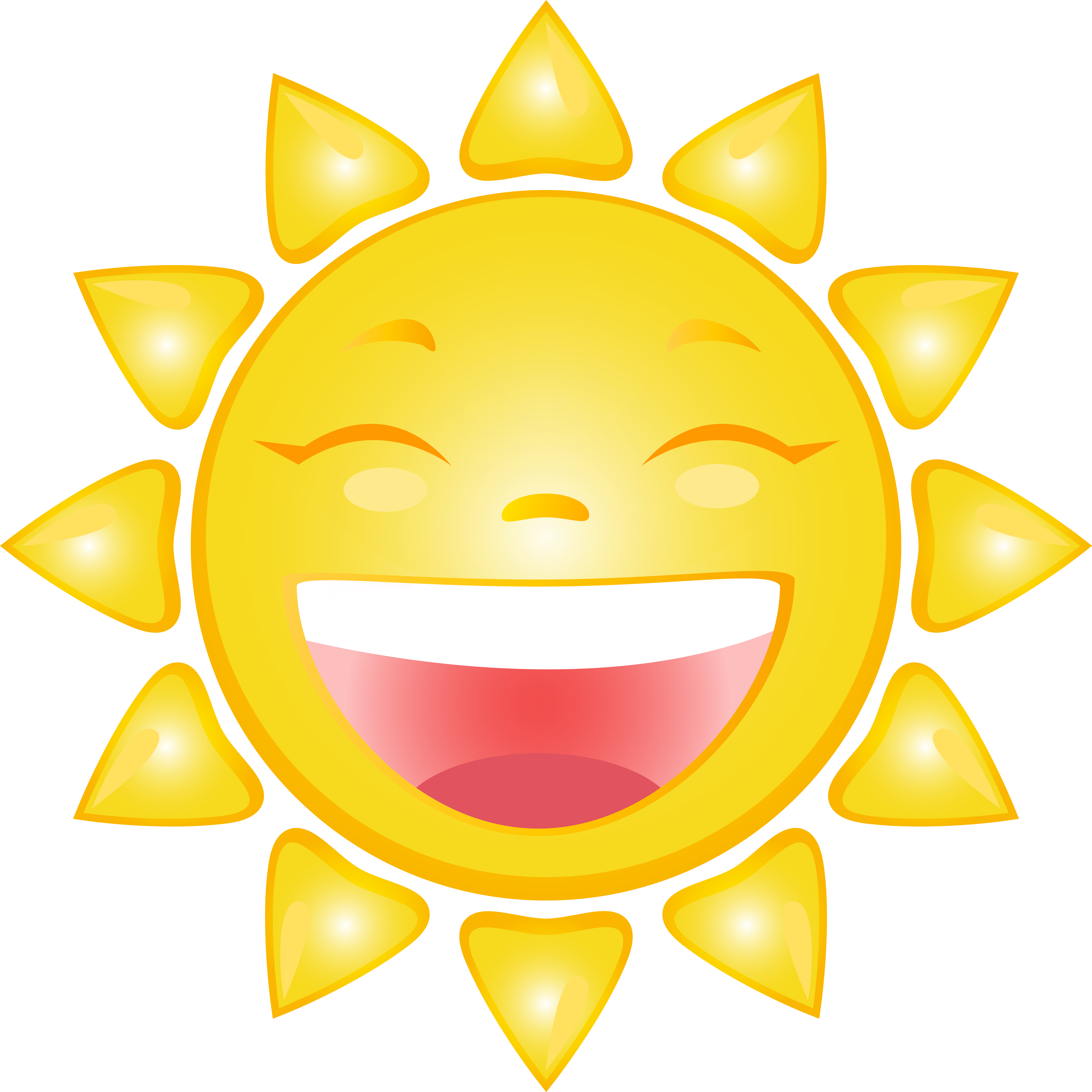 Smiling Sun Cartoon Png Clip Art Image (8000x8000), Png Download