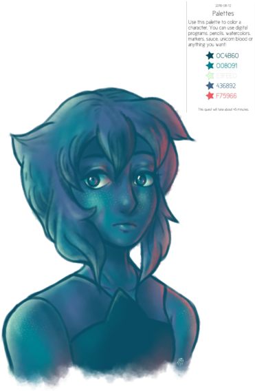 Peachy Quartz Art - Cartoon (400x591), Png Download