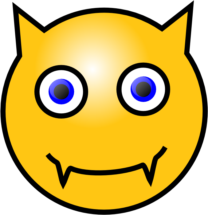 Devil Smiley Clip Art At Clker - Devil Smiley Face (588x600), Png Download