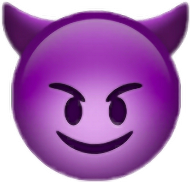 Smiling Face With Horns (636x608), Png Download