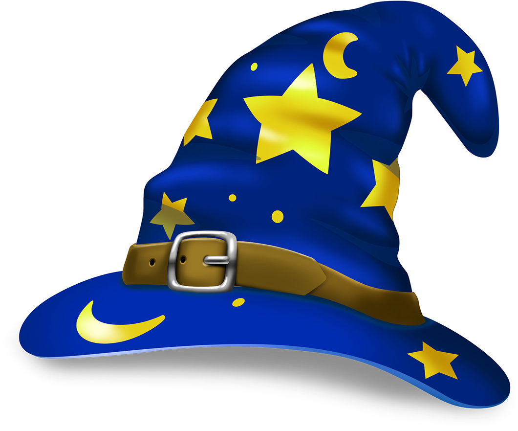 Wizard Clipart Cap - Transparent Background Wizard Hat (600x600), Png Download