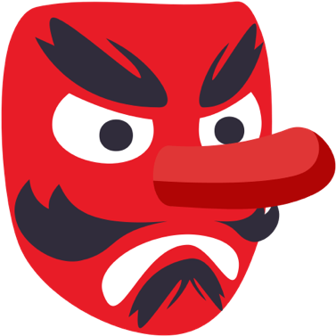 Emoji Clipart Demon - Japanese Goblin Emoji Png (1400x416), Png Download