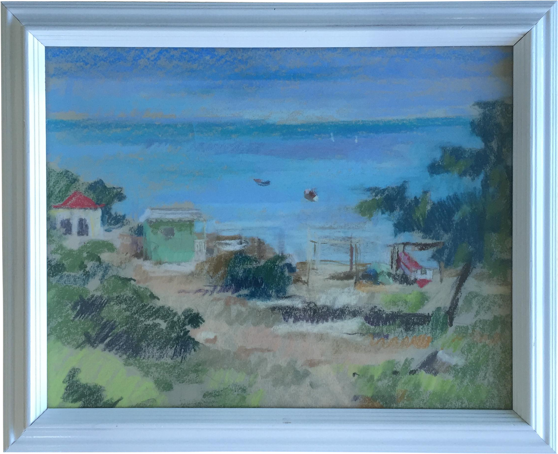 Original Caribbean Coastal Seascape Png Free - Drawing (2502x2033), Png Download