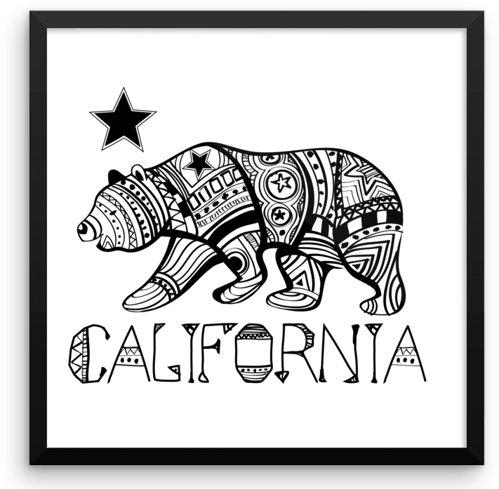 California - California Bear Wall (760x715), Png Download