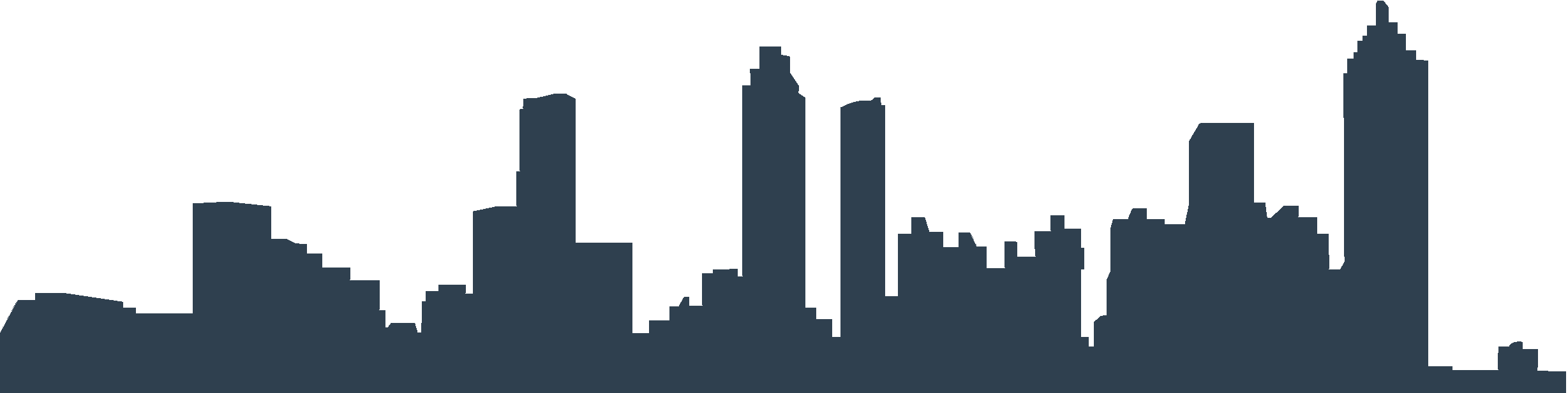 Atlanta Skyline Png - Atlanta City Skyline Png (2457x617), Png Download