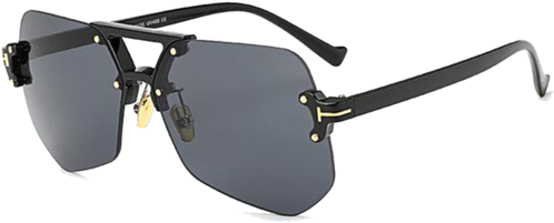 Unisex Downtown Clout Shadies - Blue Yellow Lens Sunglasses Men Transparent Frame Irregular (500x500), Png Download