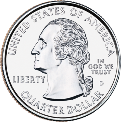 400px Circle Quarter - Heads Side Of Coin (400x403), Png Download