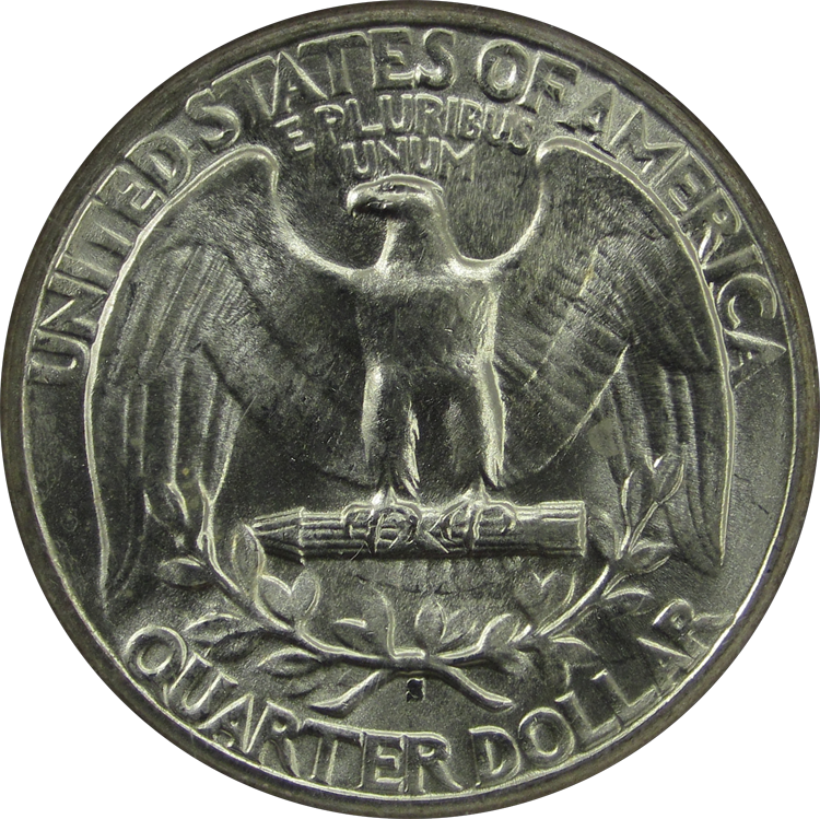 Washington Quarter Silver 1944s Reverse - Quarter (750x749), Png Download