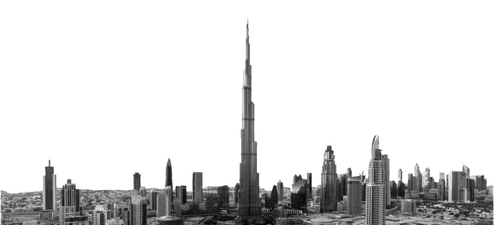 Burg Skyline Png - Burj Khalifa (1000x455), Png Download