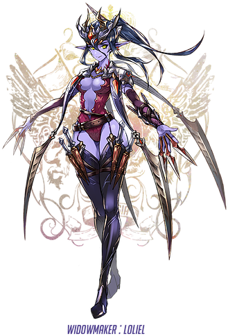 Widowmaker Lolie Overwatch Final Fantasy Ix Fictional - Overwatch As Fantasy Heroes (361x511), Png Download
