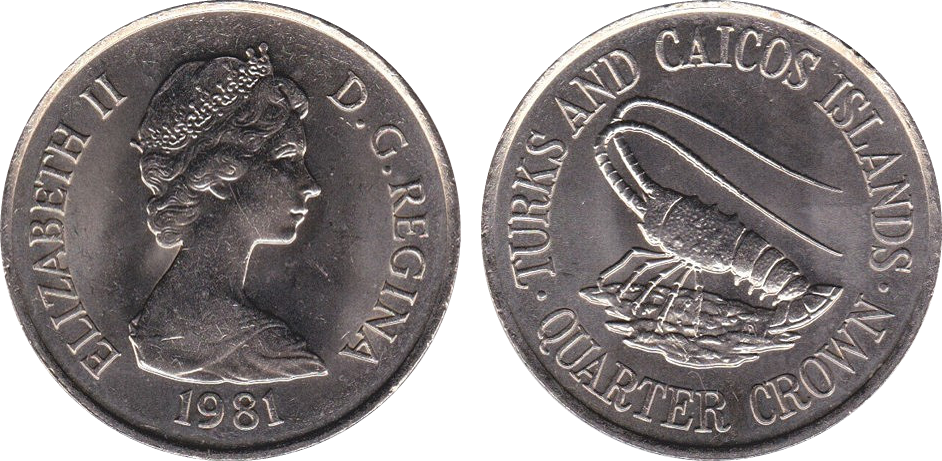 Turks And Caicos Quarter Crown 1981 - Turks & Caicos Islands Coins (942x461), Png Download