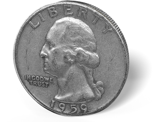 Picture Of $1 Face Value Quarters - Silver (600x487), Png Download
