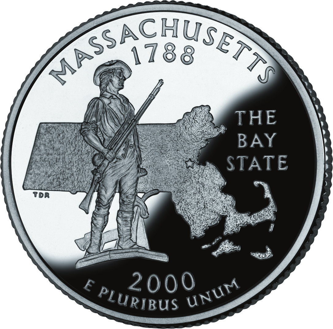 Massachusetts State Quarter (1086x1072), Png Download